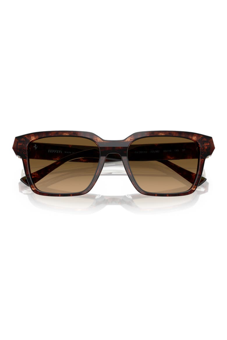 55mm Polarized Square Sunglasses, Alternate, color, CARAMEL HAVANA / BROWN