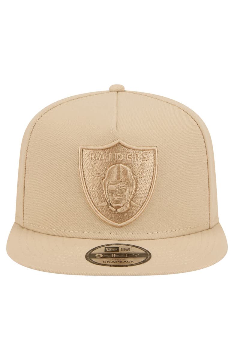 New Era Men's New Era Light Beige Las Vegas Raiders Color Pack A-Frame 9FIFTY Snapback Hat, Alternate, color,