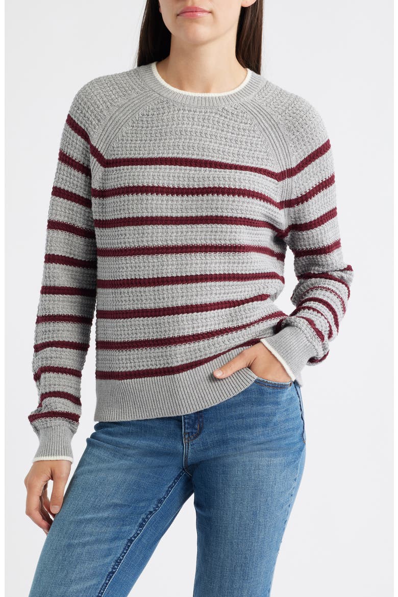 Brooks Stripe Cotton Pullover Sweater, Main, color, GREY MIST MULTI