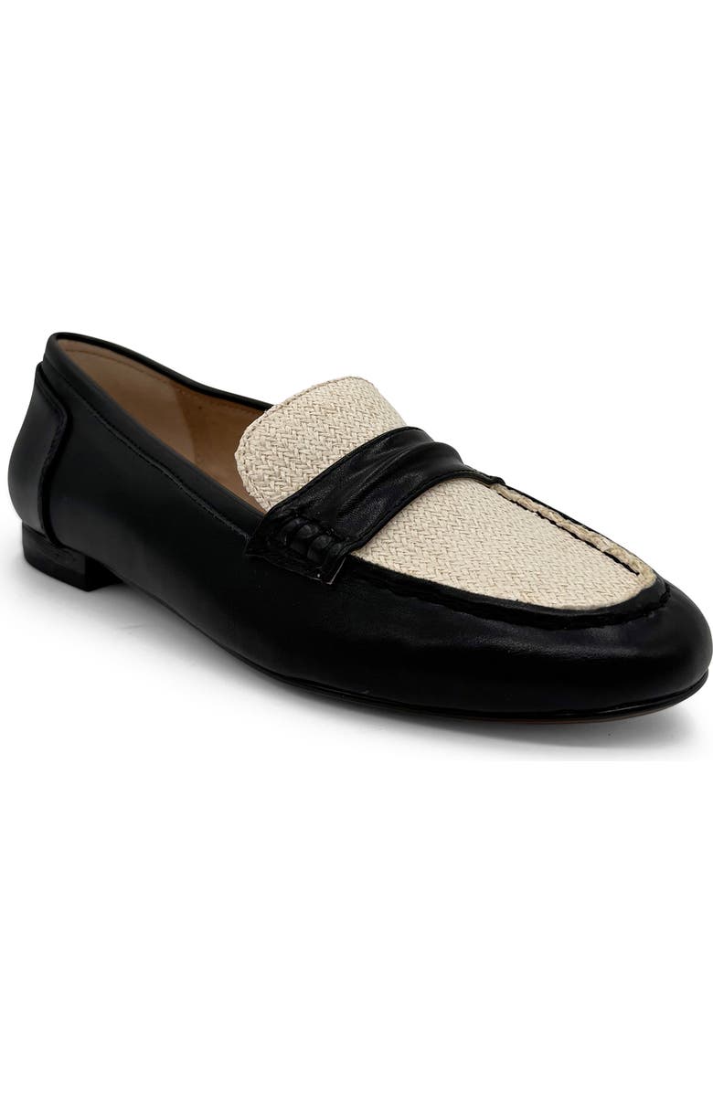 CHELSEA CREW Archer Knit Loafer, Main, color, Black And Bone Pu