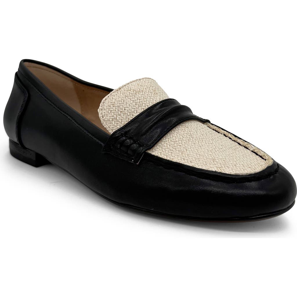 Shop Chelsea Crew Archer Knit Loafer In Black And Bone Pu
