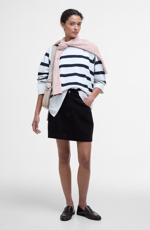 Barbour Delaney Stripe Cotton Fleece Sweatshirt In Cloud Stripe
