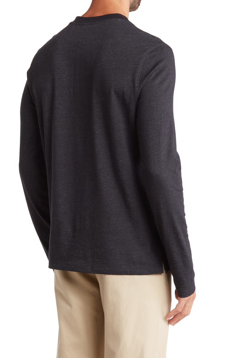 Perry Ellis Plated Long Sleeve Henley, Alternate, color, 