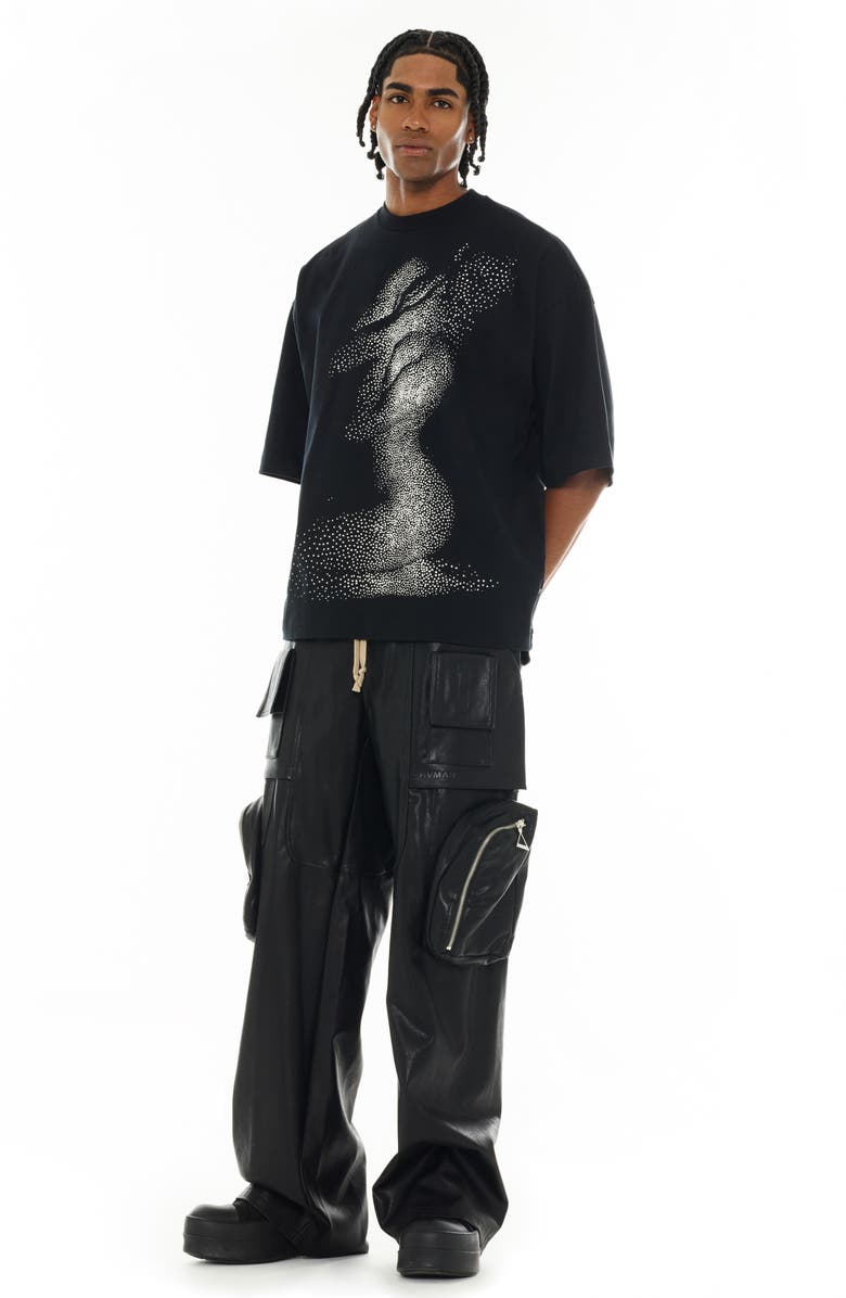 Cult of Individuality Imitation Pearl Embellished Beauty Graphic T-Shirt, Alternate, color, Black