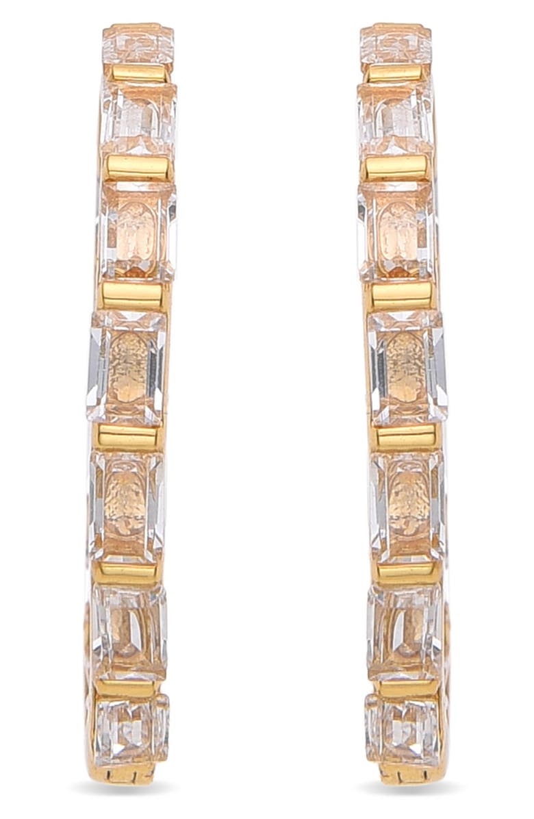 EYE CANDY LOS ANGELES Soline Cubic Zirconia Hoop Earrings, Alternate, color, Gold
