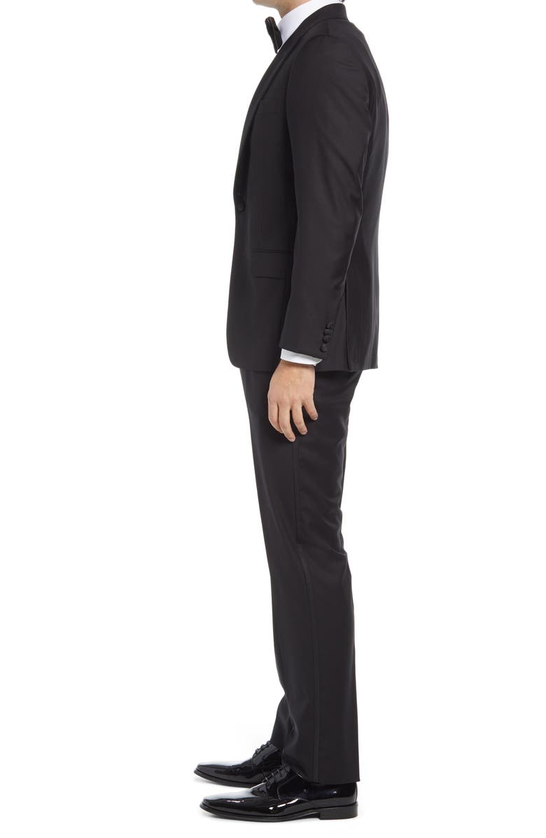 Hickey Freeman Classic B Fit Tasmanian Wool Tailcoat Tuxedo, Alternate, color,