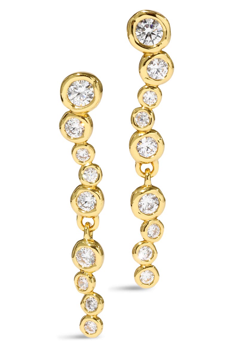 Asterales Linear Drop Earrings, Main, color, YELLOW GOLD/ STONES