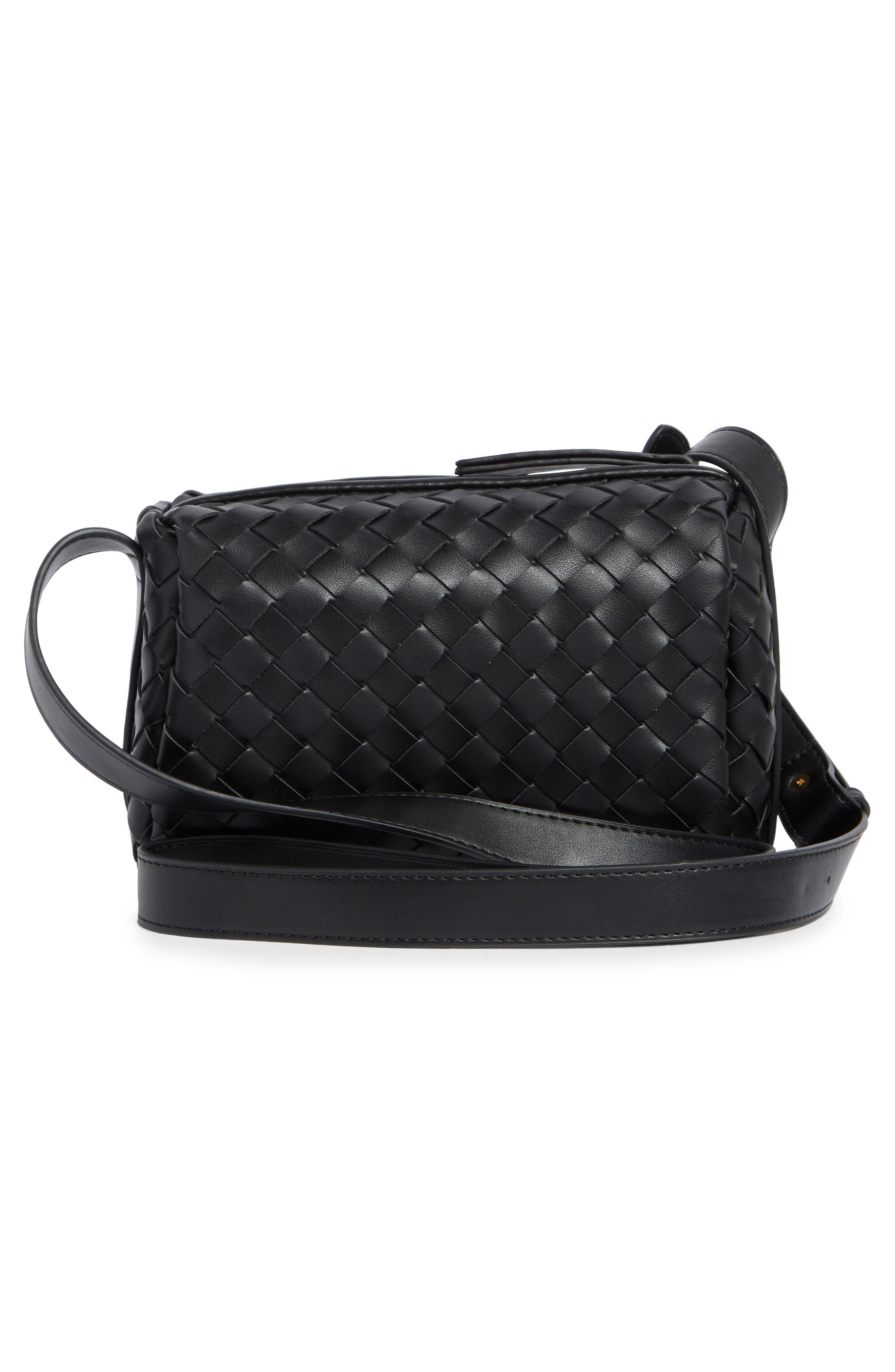 URBAN EXPRESSIONS HANDBAGS Diamond Weave Crossbody Bag, Alternate, color, Black