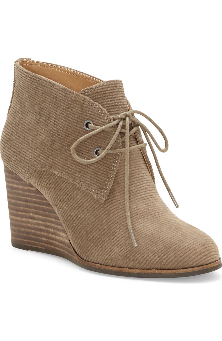 Lucky Brand Shijo Bootie, Main, color, Antique Green Fabric