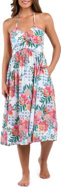 La Blanca Riviera Floral Halter Neck Cover-Up Dress