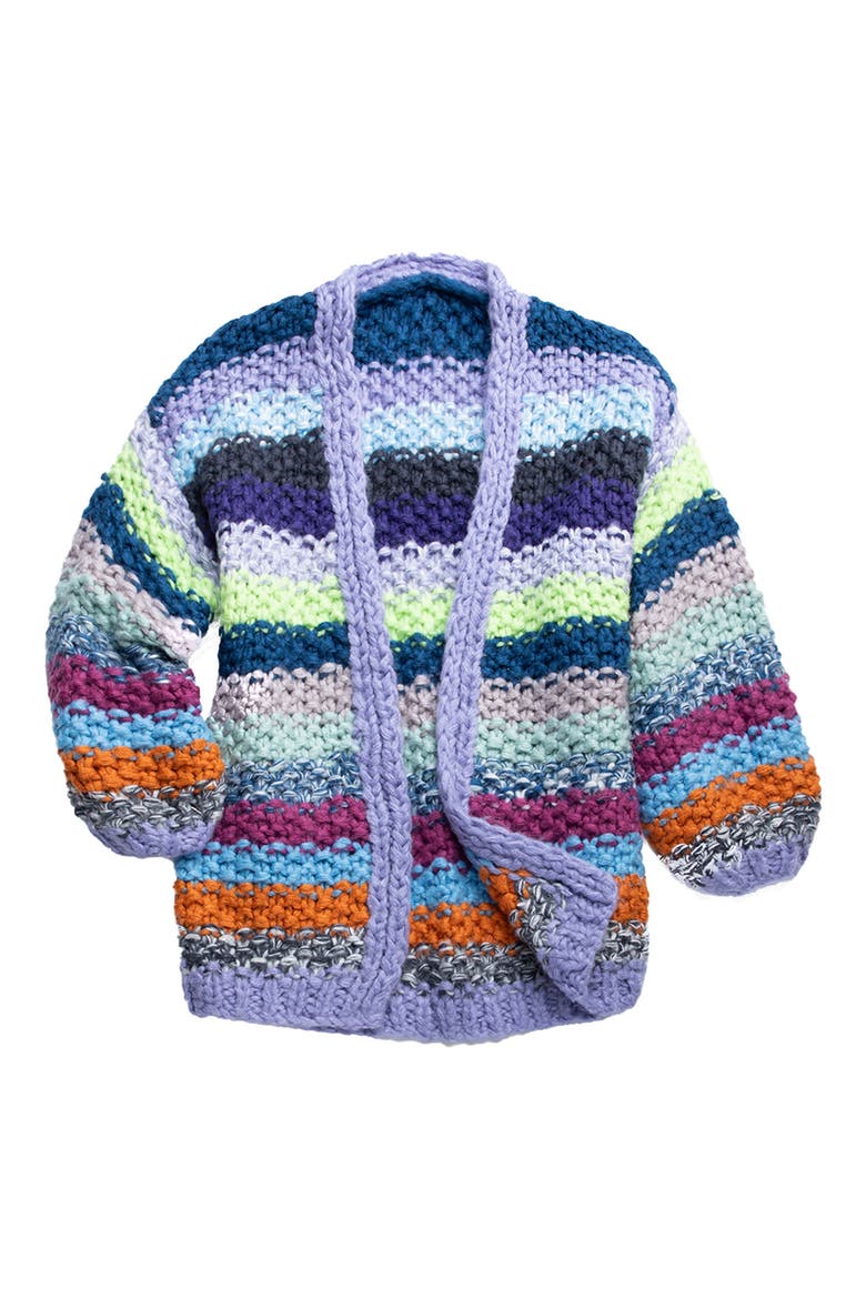 Stripe Cardigan, Alternate, color, BLUE
