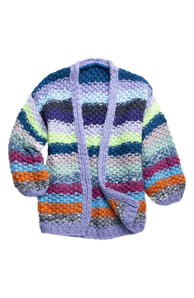 SAACHI Stripe Cardigan, Alternate, color, Blue