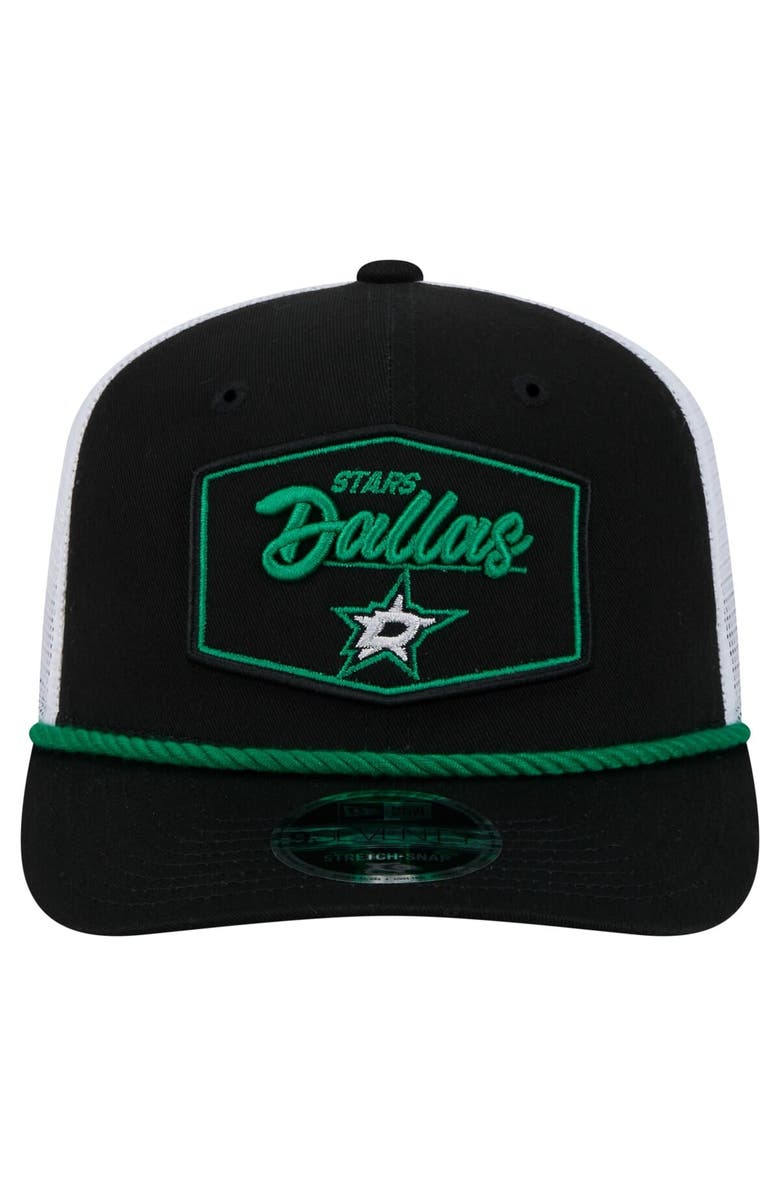 New Era Men's New Era Black/White Dallas Stars Team Patch Basic 9SEVENTY Adjustable Trucker Hat, Alternate, color, 