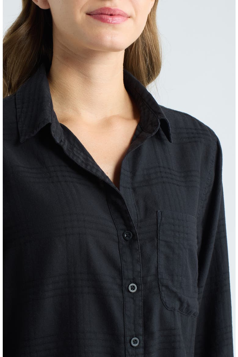 One-Pocket Button-Down Shirt, Alternate, color, BLACK