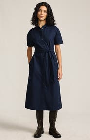 Lands' End Cotton Poplin Button Front Dress