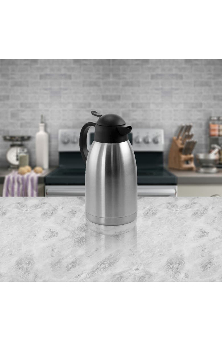 Megachef 2.11 Quart Stainless Steel Thermal Beverage Carafe for Coffee and Tea, Alternate, color, Silver