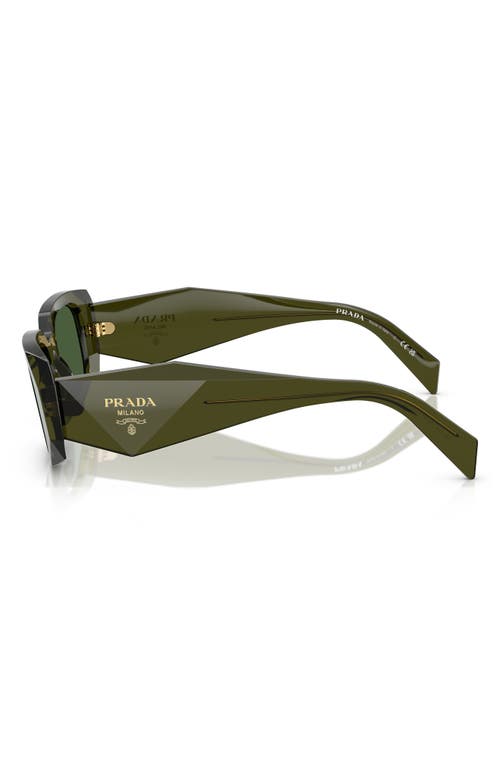 Prada Runway 49mm Rectangular Sunglasses In Dark Green