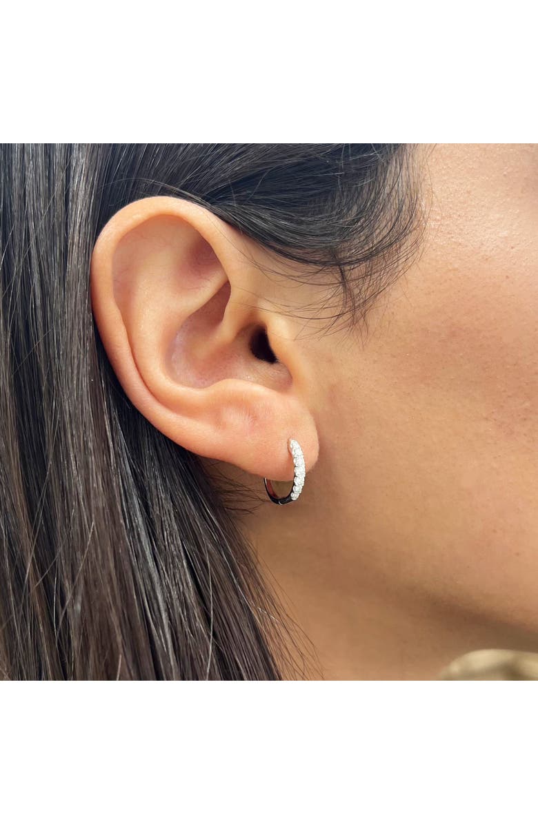 The Lovery Fine Jewelry Diamond Huggie Earrings, Alternate, color, White Gold