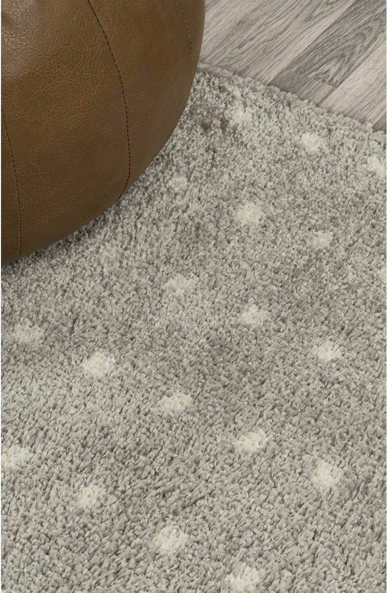 JONATHAN Y Pele Modern Geometric Dot Shag Area Rug, Alternate, color, Gray/Ivory