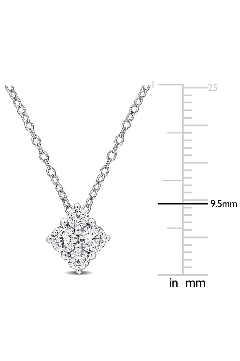 Lab-Grown Diamond Cluster Necklace, Alternate, color, Sterling silver