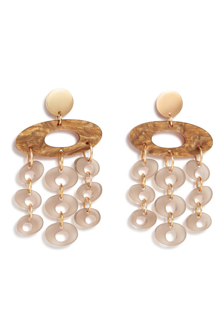 Hepworth Chandelier Earrings - Mocha & Champagne, Main, color, Mocha & Champagne
