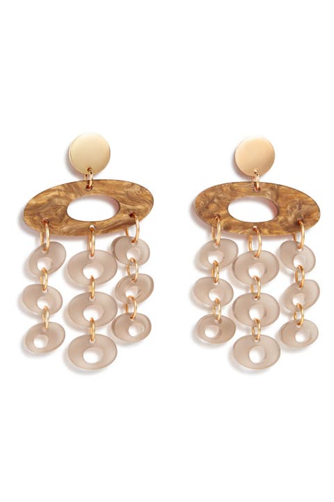 Hepworth Chandelier Earrings - Mocha & Champagne
