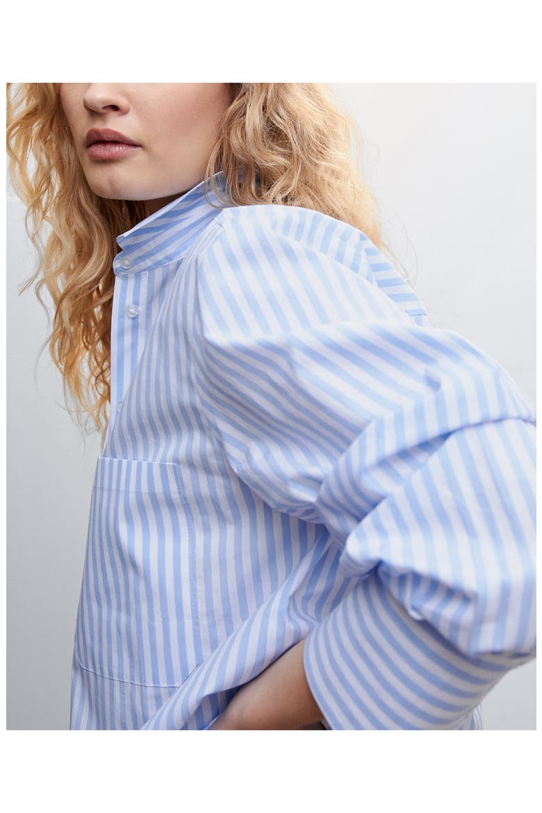 Oversize Stripe Long Sleeve Cotton Button-Up Shirt, Alternate, color, LIGHT PASTEL