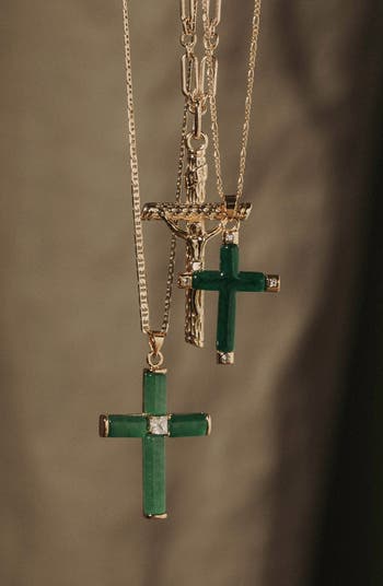 ネックレス・ペンダント J.GRACELET Frame Cross Necklace ( 2 COLOR) cross-gold-charm-necklace-