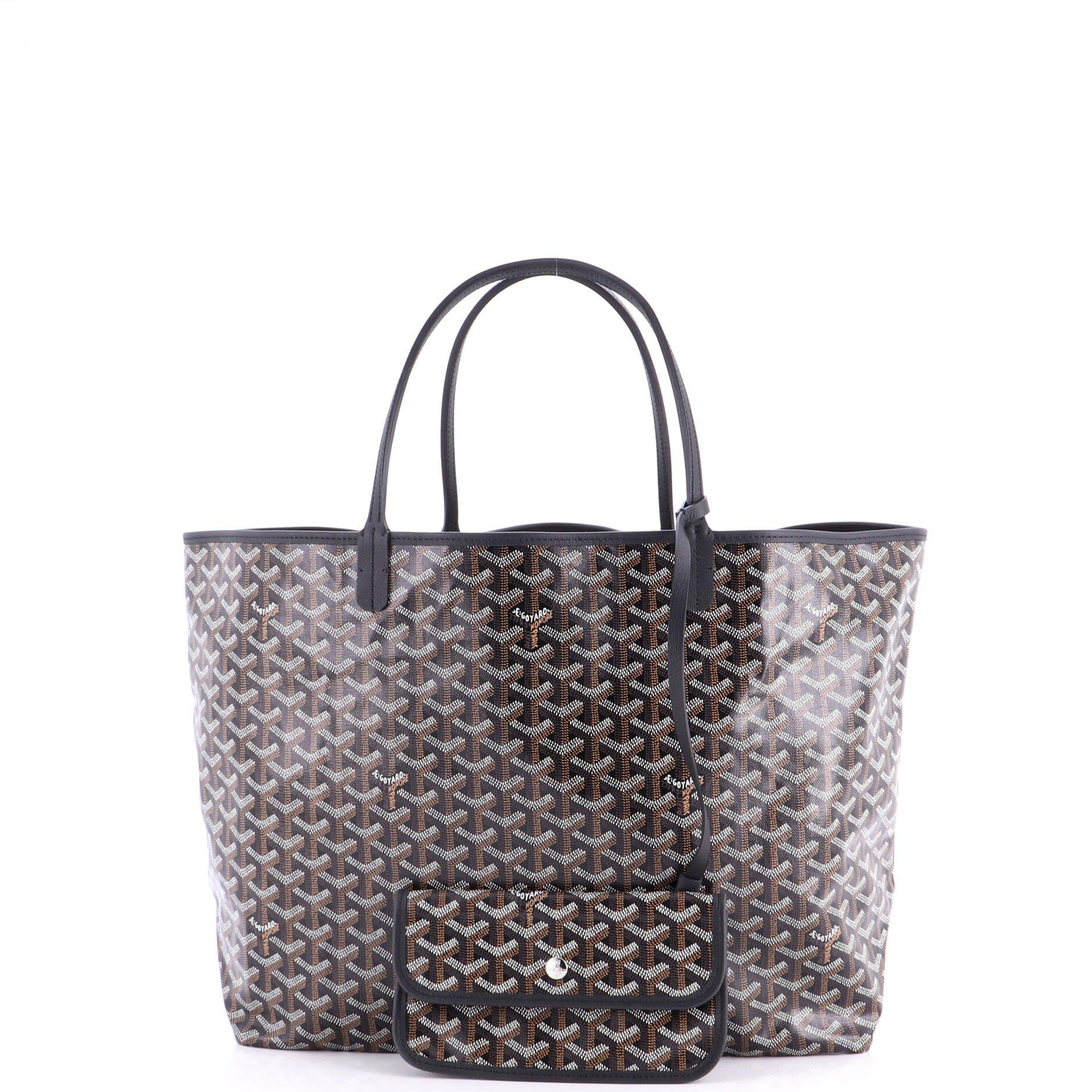 Pre-Owned Goyard Saint Louis Tote Coated Canvas GM, Alternate, color, Black