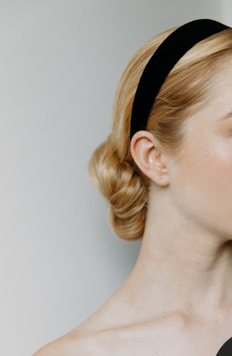 Jennifer Behr Charlize Velvet Headband, Alternate, color, Black