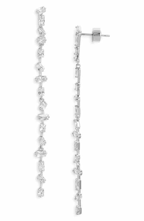 Nordstrom Dainty Mixed Cubic Zirconia Linear Drop Earrings