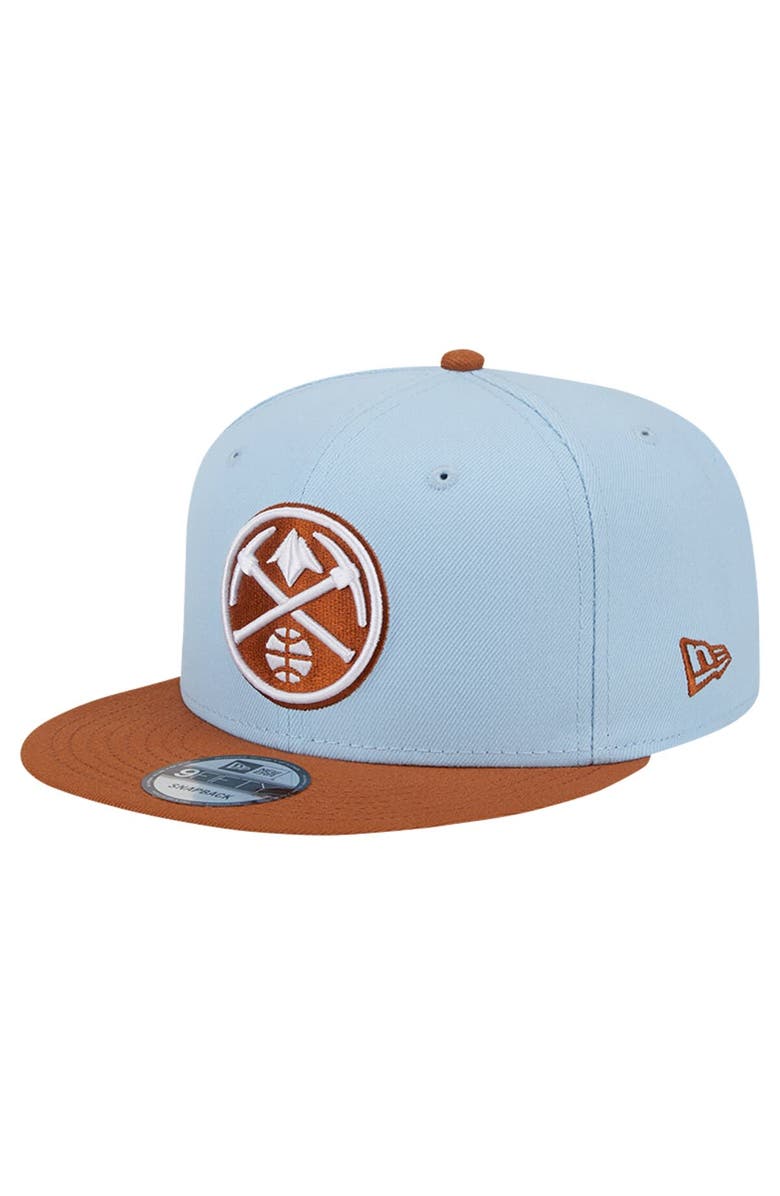 New Era Men's New Era Light Blue/Brown Denver Nuggets 2-Tone Color Pack 9FIFTY Snapback Hat, Main, color, 