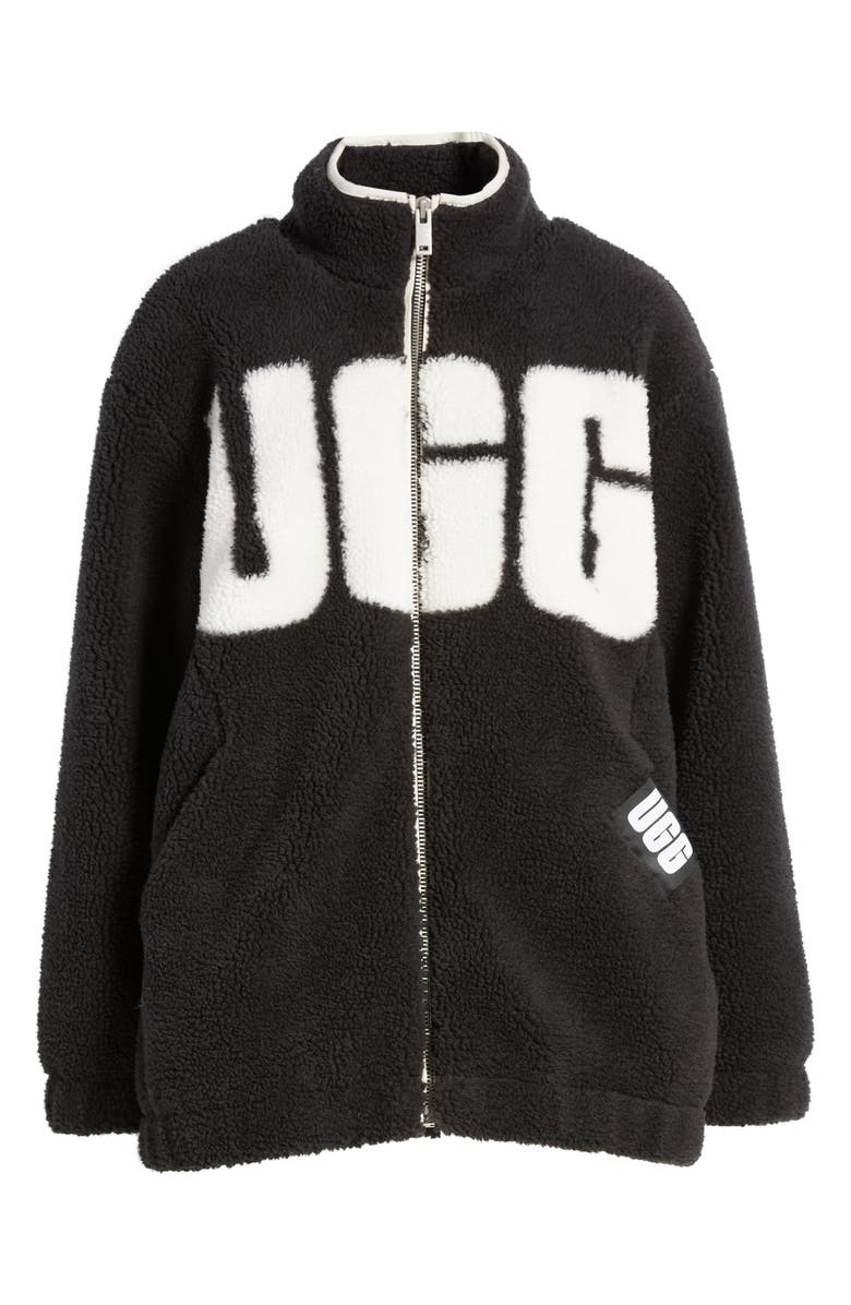 UGG<sup>®</sup> Raquelle Logo High-Pile Fleece Jacket, Alternate, color,