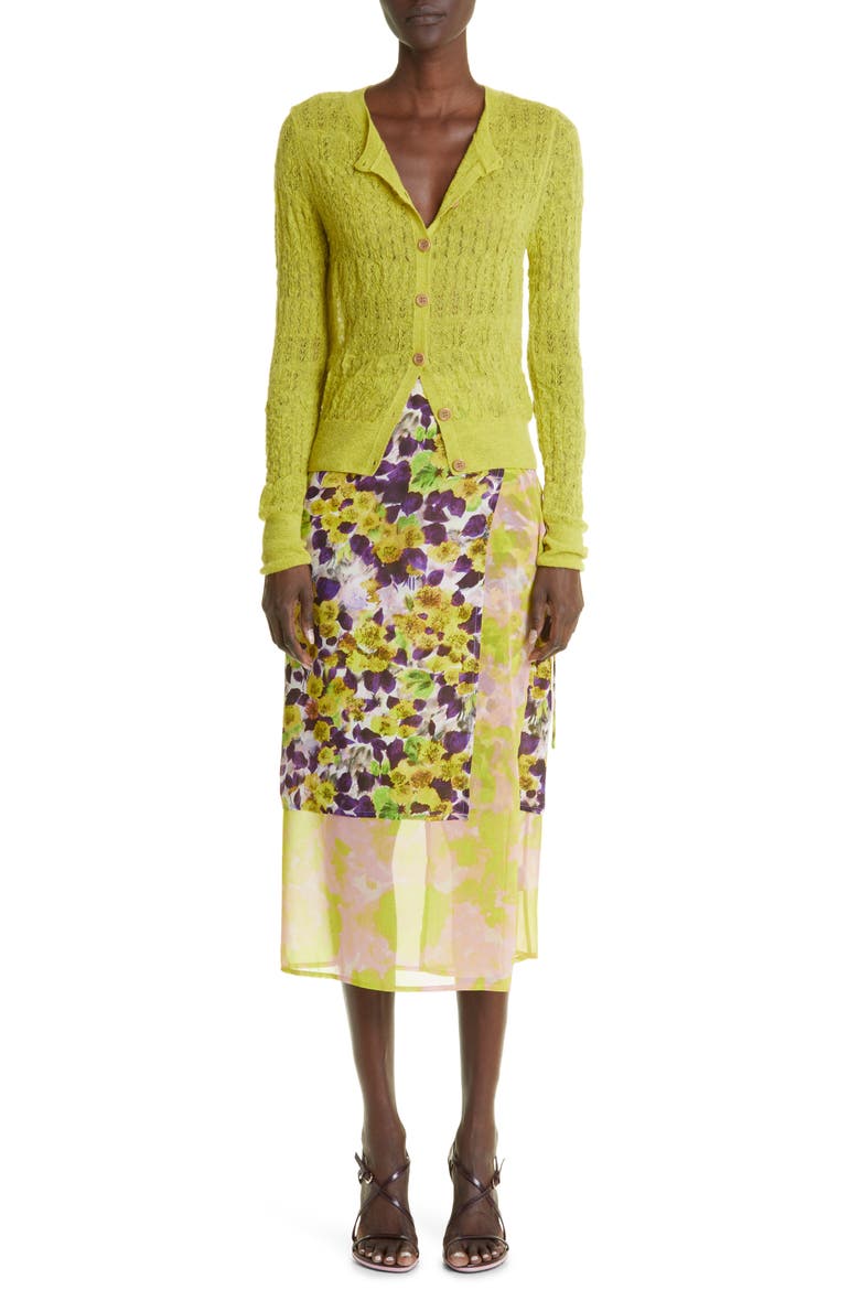 Contrast Panel Wrap Midi Skirt, Alternate, color, YELLOW 202
