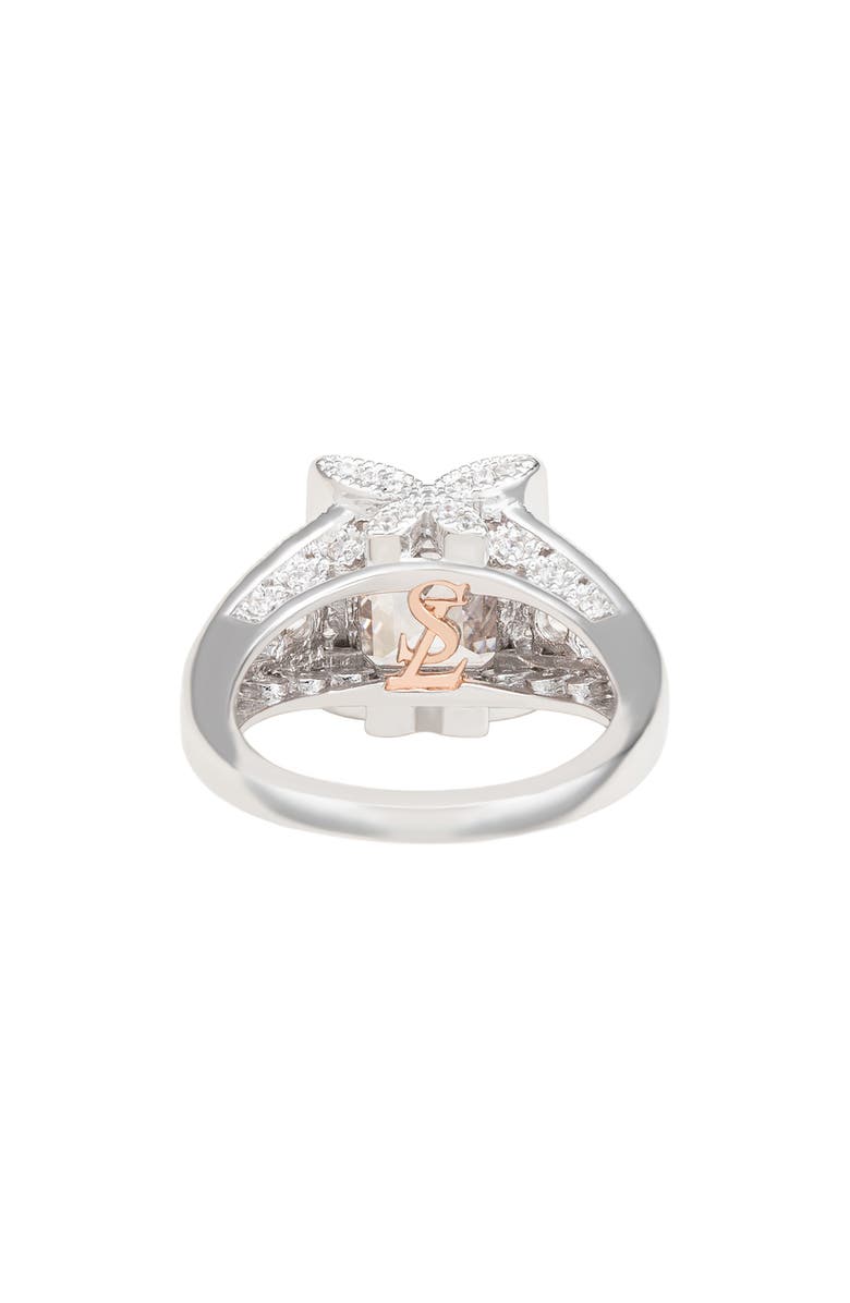 SUZY LEVIAN Asscher Cubic Zirconia Engagement Ring, Alternate, color, White
