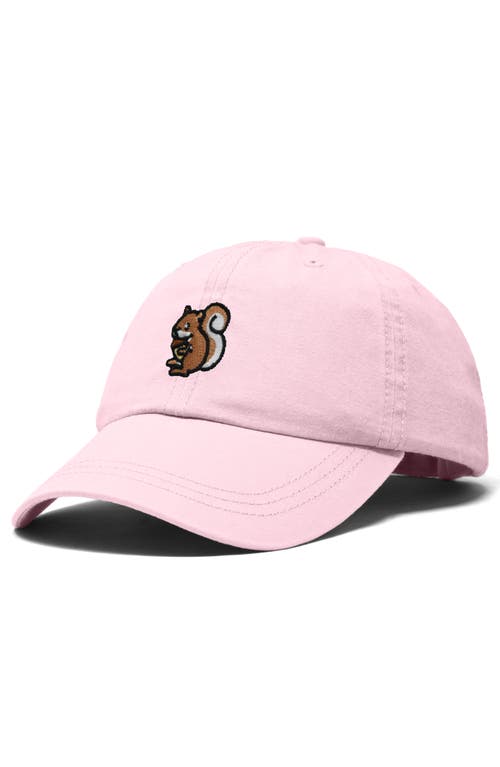 Shop Dalix Squirrel Embroidered Outdoor Cap In Washed Pink