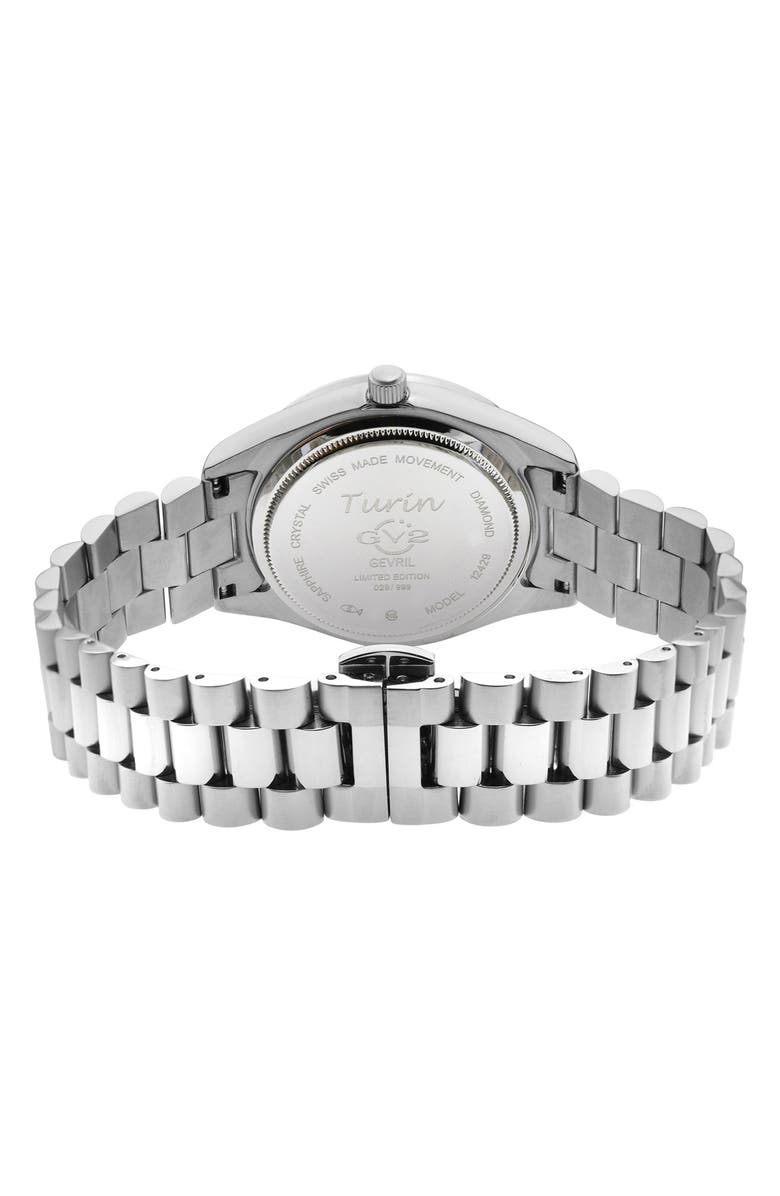 GV2 GEVRIL Women's Turin Swiss Diamond Stainless Steel Watch, 32mm - 0.15 ctw, Alternate, color, 