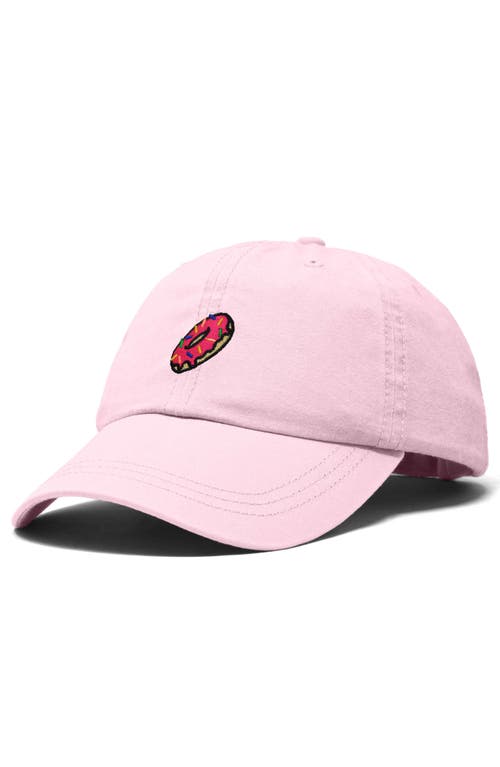 Dalix Donut Embroidered Adjustable Cap In Washed Pink