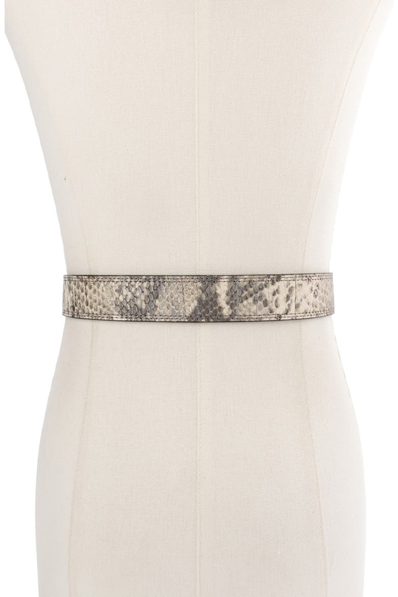 Shoreditch Snakeskin Print Leather Belt, Alternate, color, GREY MULTI