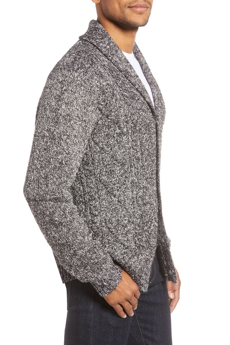 Shawl Collar Cardigan, Alternate, color, BLACK IRIS MARL