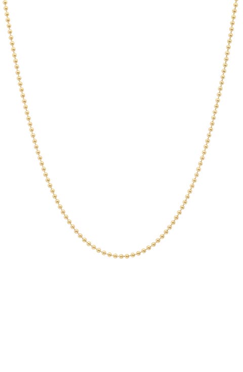 18k Gold Ball Chain Necklace