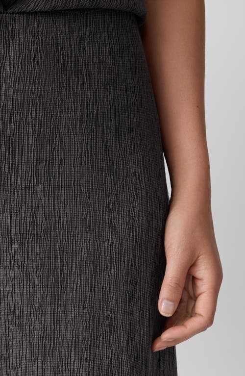 Eileen Fisher Crinkled High Waist Ankle Wide Legs In Gray