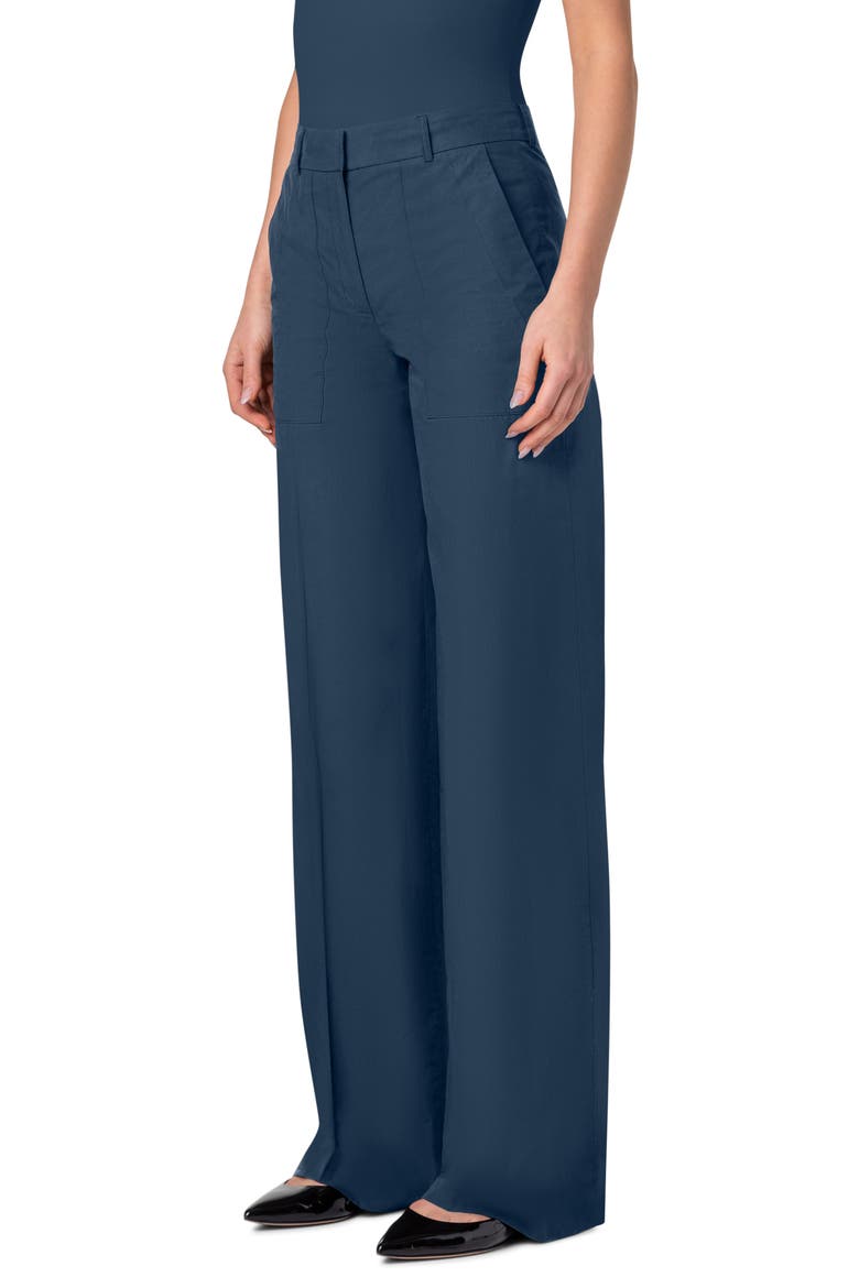 Melin Wide Leg Cotton Poplin Pants, Alternate, color, NAVY DENIM