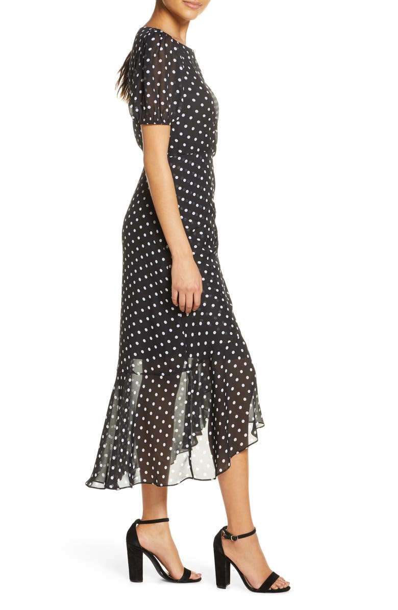 Julia Jordan Dot Print Chiffon Dress, Alternate, color, 