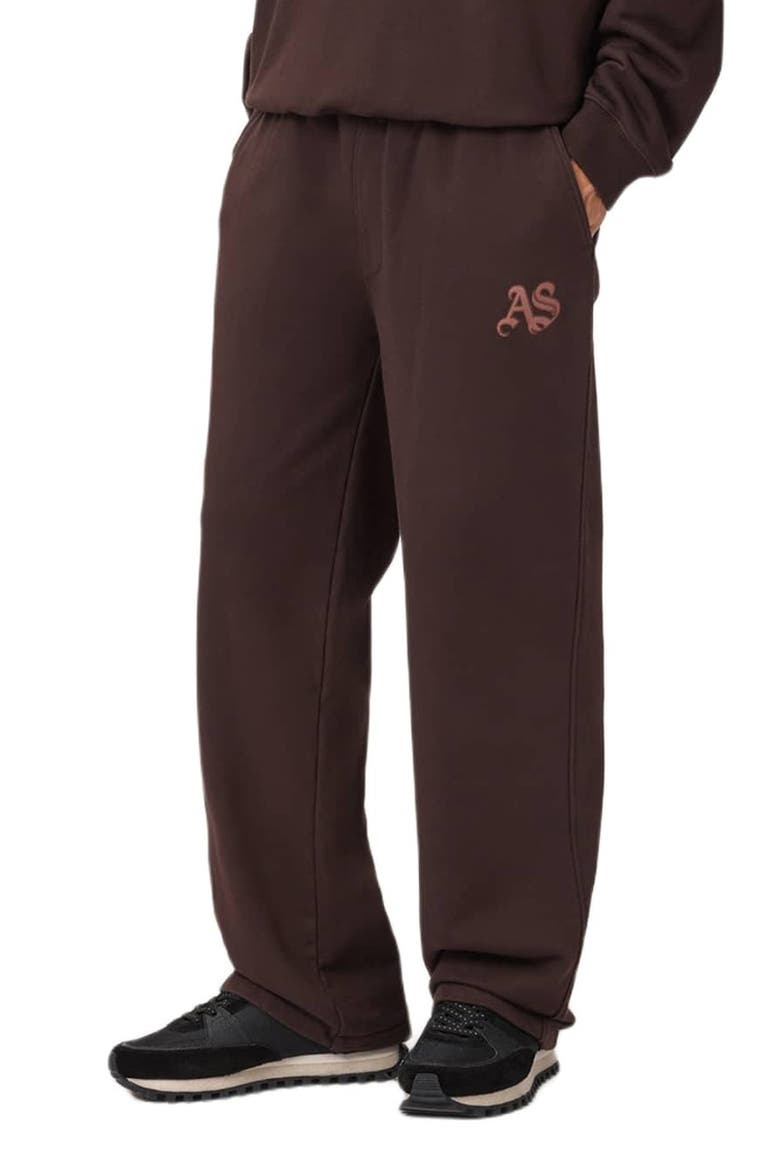 Icon Embroidered Sweatpants, Alternate, color, PLUM BROWN