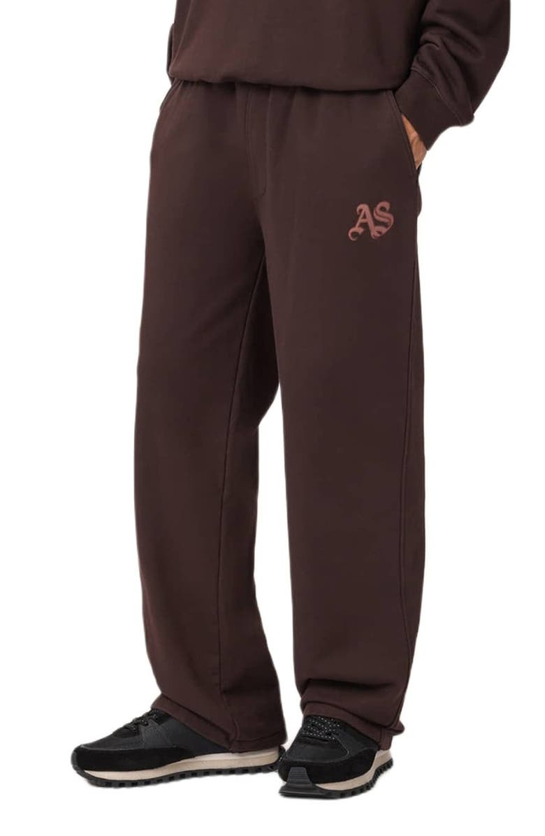 AllSaints Icon Embroidered Sweatpants, Alternate, color, Plum Brown