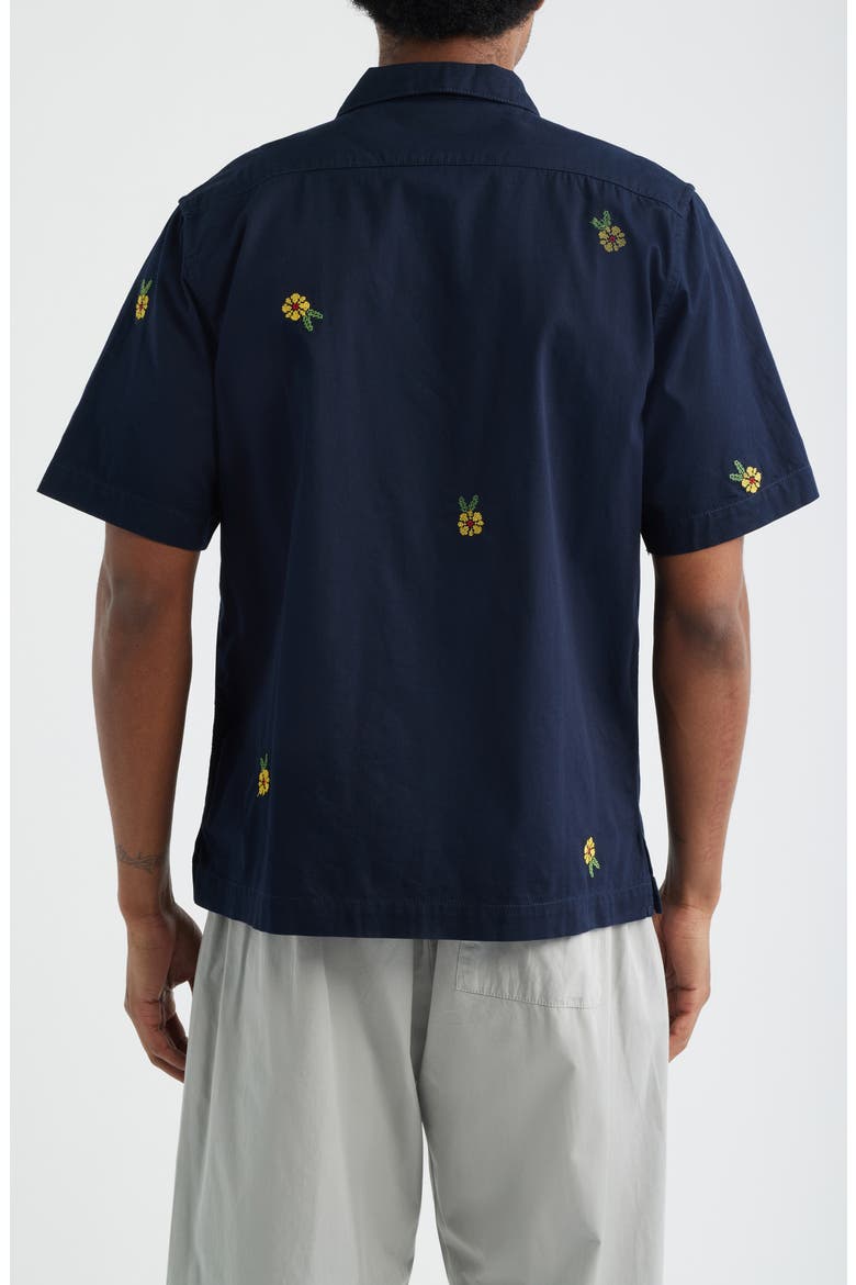 Cross Stitch Organic Cotton Button-Up Shirt, Alternate, color, DARK NAVY