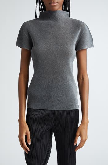 2025新発 Mist Miyake Issey Please Pleats Basics Neck Funnel Pleated トップス