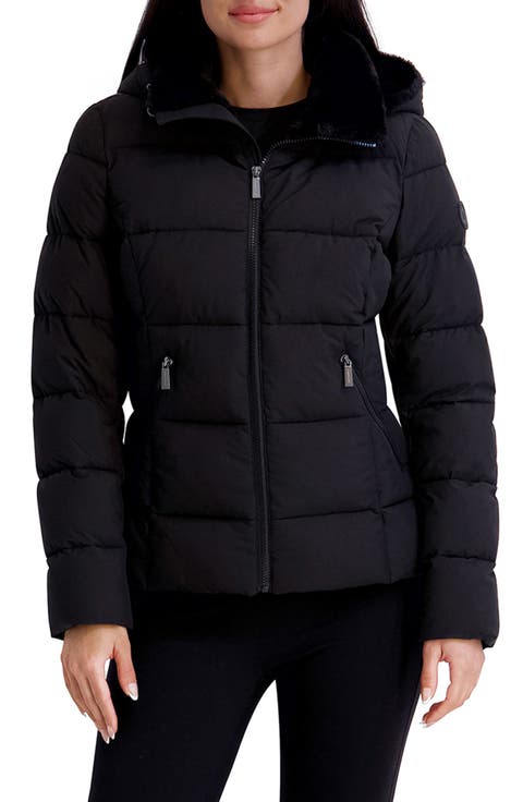 Water Resistant Hooded Faux Fur Lined Puffer Jacket
