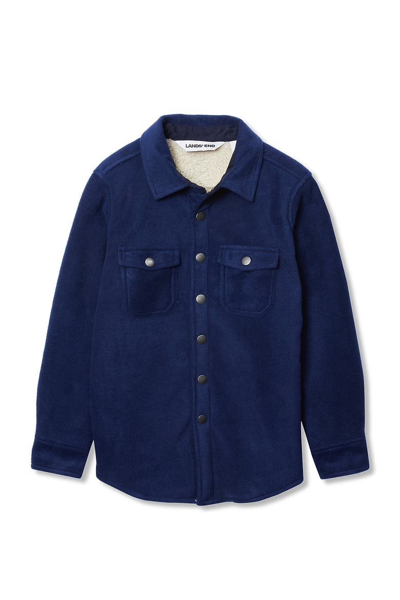 Kids Flannel Shacket, Main, color, Navy